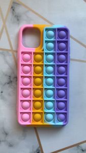 Силіконовий чохол Поп іт Антистрес Поп-Іт Pop It для iPhone 11 Pro Max (6,5) Попит Рожево-фіолетовий (Яскравий)