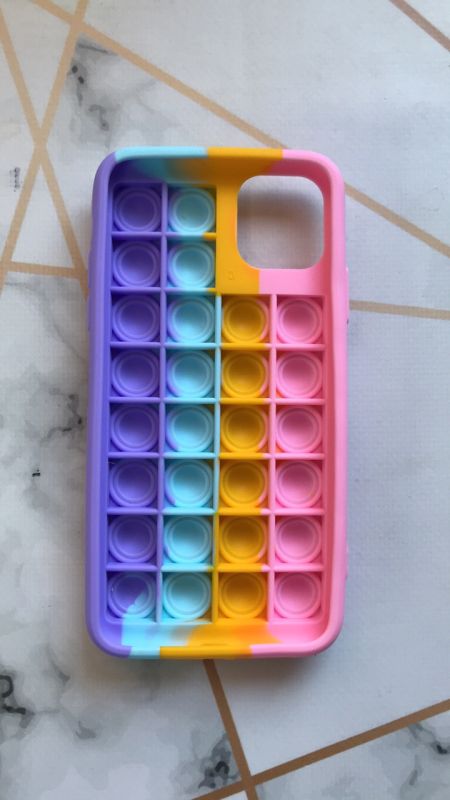 Силіконовий чохол Поп іт Антистрес Поп-Іт Pop It для iPhone 11 Pro Max (6,5) Попит Рожево-фіолетовий (Яскравий)