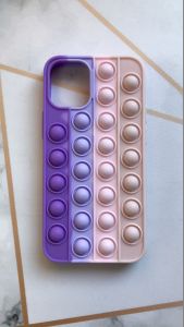 Силіконовий чохол Поп іт Антистрес Поп-Іт Pop It для iPhone mini 12 (5.4) Попит Фіолетово-рожевий