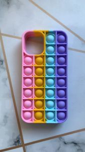 Силіконовий чохол Поп іт Антистрес Поп-Іт Pop It для iPhone mini 12 (5.4) Попит Рожево-Фіолетовий