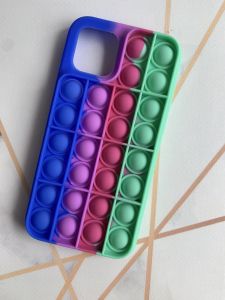 Силіконовий чохол Поп іт Антистрес Поп-Іт Pop It для iPhone 12 / 12 Pro (6.1) Попит Синьо-зелений