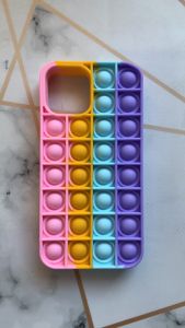 Силіконовий чохол Поп іт Антистрес Поп-Іт Pop It для iPhone 12 / 12 Pro (6.1) Попит Рожево-фіолетовий (Яскравий)