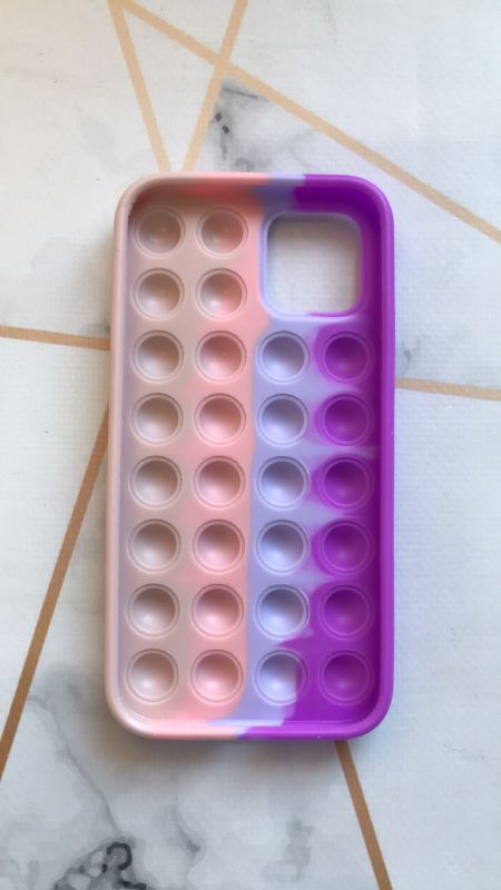 Силіконовий чохол Поп іт Антистрес Поп-Іт Pop It для iPhone 12 Pro Max Попит Фіолетово-рожевий