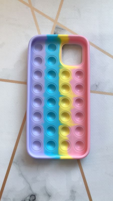 Силіконовий чохол Поп іт Антистрес Поп-Іт Pop It для iPhone 12 Pro Max Попит Рожево-фіолетовий