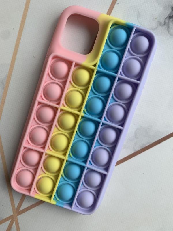 Силіконовий чохол Поп іт Антистрес Поп-Іт Pop It для iPhone 12 Pro Max Попит Рожево-фіолетовий
