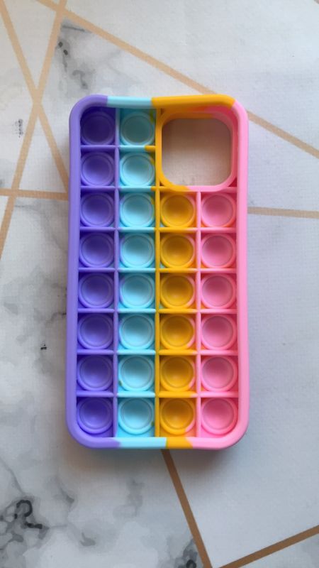 Силіконовий чохол Поп іт Антистрес Поп-Іт Pop It для iPhone 12 Pro Max Попит Рожево-фіолетовий (Яскравий)