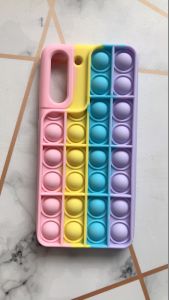 Силіконовий чохол Поп іт Антистрес Поп-Іт Pop It для Samsung Galaxy S21 (G991) Рожево-фіолетовий