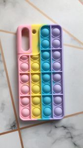 Силіконовий чохол Поп іт Антистрес Поп-Іт Pop It для Samsung Galaxy S21 Plus Рожево-фіолетовий