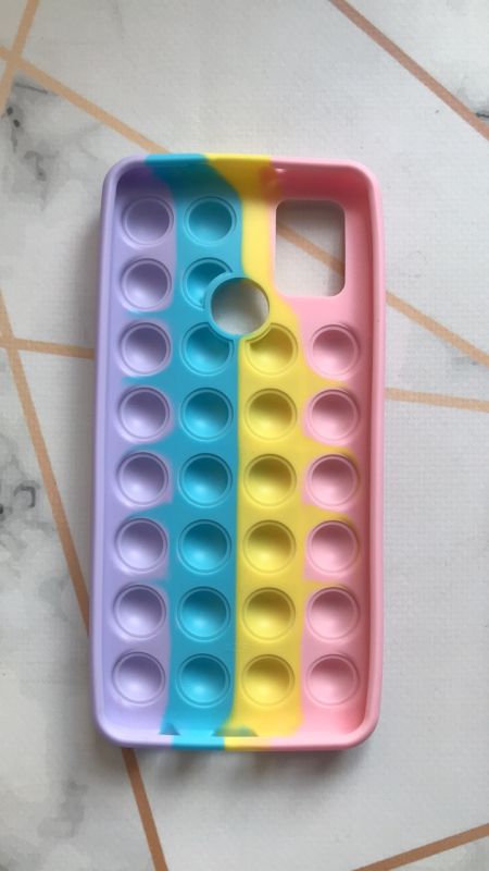 Силіконовий чохол Поп іт Антистрес Поп-Іт Pop It для Samsung Galaxy А21ѕ Попит Рожево-Фіолетовий