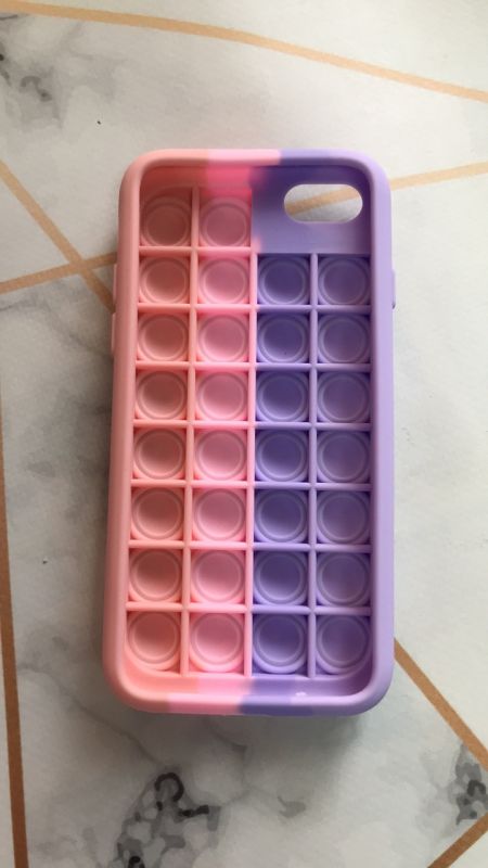 Силіконовий чохол Поп іт Антистрес Поп-Іт Pop It для iPhone 7 / 8 Попит Фіолетовий + Рожевий