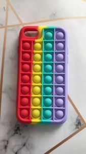 Силіконовий чохол Поп іт Антистрес Поп-Іт Pop It для iPhone 7 / 8 Попит Червоно-фіолетовий