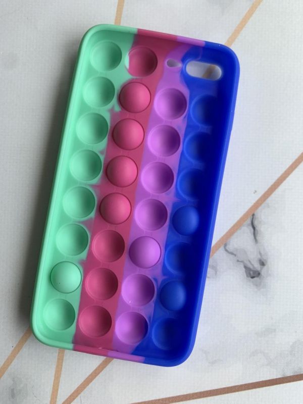 Силіконовий чохол Поп іт Антистрес Поп-Іт Pop It на iPhone 7 Plus/8 Plus  Попит Синьо-зелений