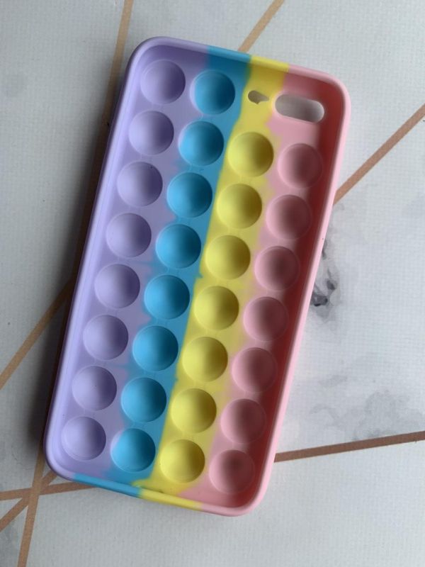 Силіконовий чохол Поп іт Антистрес Поп-Іт Pop It на iPhone 7 Plus/8 Plus  Попит Рожево-фіолетовий