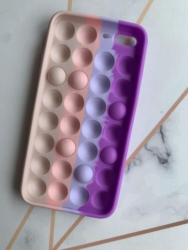 Силіконовий чохол Поп іт Антистрес Поп-Іт Pop It на iPhone 7 Plus/8 Plus  Попит Фіолетово-рожевий