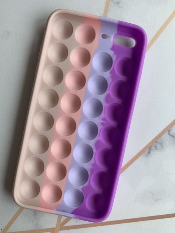 Силіконовий чохол Поп іт Антистрес Поп-Іт Pop It на iPhone 7 Plus/8 Plus  Попит Фіолетово-рожевий