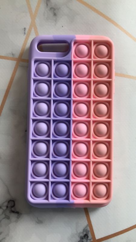 Силіконовий чохол Поп іт Антистрес Поп-Іт Pop It на iPhone 7 Plus/8 Plus  Попит Фіолетовий + рожевий