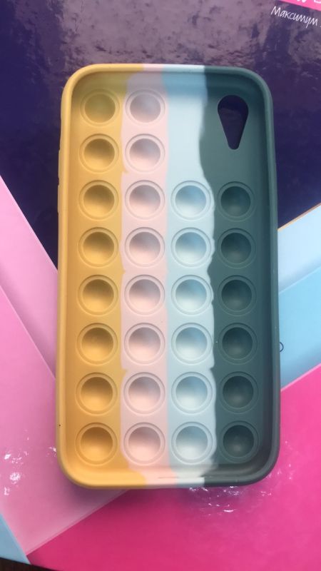 Силіконовий чохол Поп іт Антистрес Поп-Іт Pop It для iPhone XR Попит Зелено-жовтий