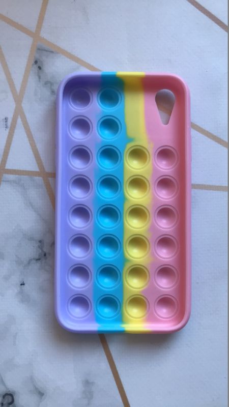 Силіконовий чохол Поп іт Антистрес Поп-Іт Pop It для iPhone XR Попит Рожево-Фіолетовий