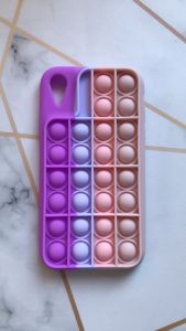 Силіконовий чохол Поп іт Антистрес Поп-Іт Pop It для iPhone XR Попит Фіолетово-Рожевий