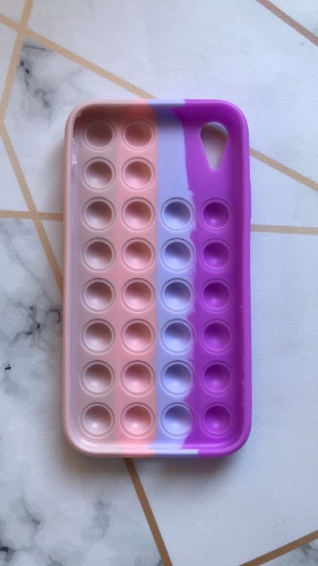 Силіконовий чохол Поп іт Антистрес Поп-Іт Pop It для iPhone XR Попит Фіолетово-Рожевий