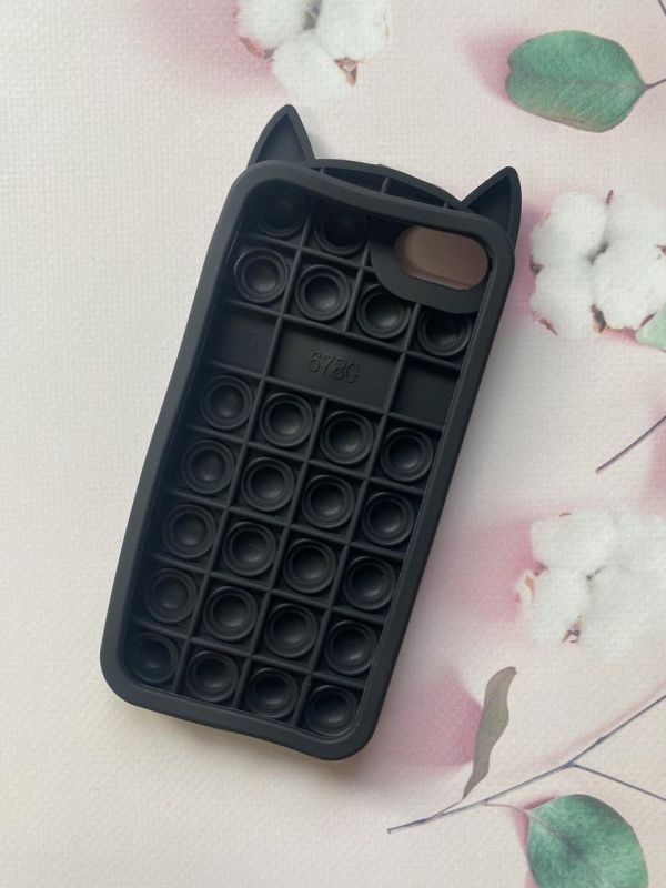 Силіконовий чохол Поп іт Антистрес Поп-Іт Pop It на iPhone 6/6s :: Котик чорний