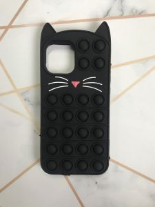 Силіконовий чохол Поп іт Антистрес Поп-Іт Pop It для iPhone 12 Pro Max Кіт чорний