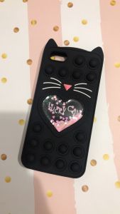 Чохол Попіт Антистрес Поп-Іт Pop It для Huawei Y5 2018 / Y5 prime 2018 Поп іт Котик з сердечком Чорний