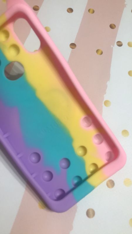 Чохол Попіт Антистрес Поп-Іт Pop It для Samsung Galaxy А10ѕ / A107 Котик з сердечком Рожево-фіол.