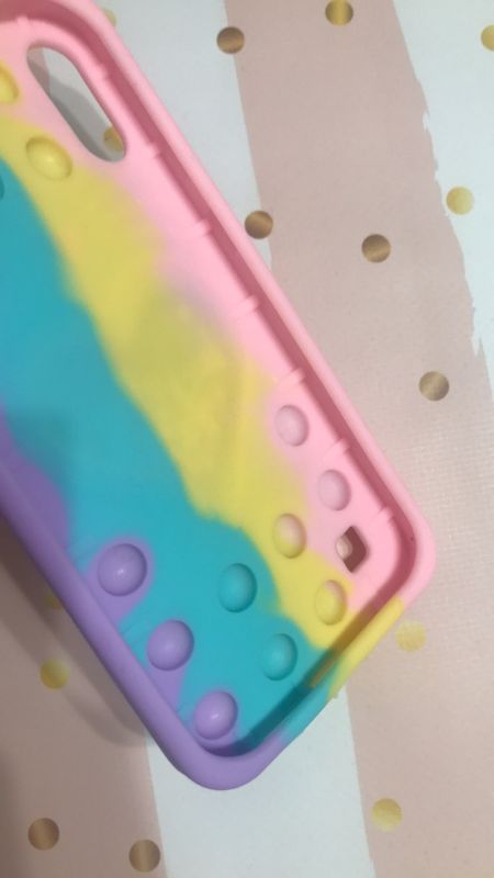 Чохол Попіт Антистрес Поп-Іт Pop It для Samsung Galaxy А10 (2019) А105 Поп іт Котик з сердечком. Рожево-фіол.