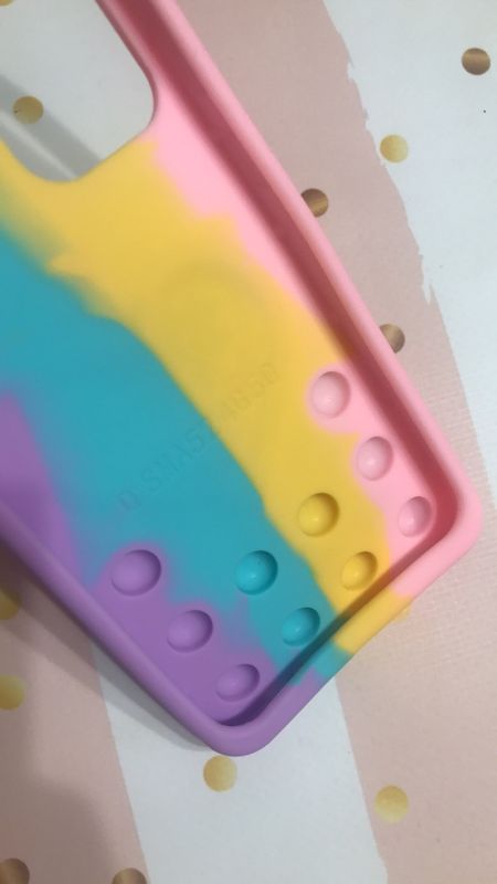 Чохол Попіт Антистрес Поп-Іт Pop It для Samsung Galaxy A52 Поп іт Котик з сердечком Рожево-фіол.