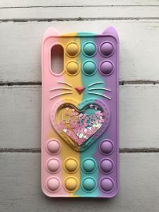 Силіконовий чохол Попит Антистрес Поп-Іт Pop It на Samsung Galaxy A02 / A022 Поп іт Котик з сердечком