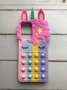 Чохол Одноріг Попіт Антистрес Поп-Іт Pop It для Samsung Galaxy A52 Поп іт Єдиноріг рожево-фіол.