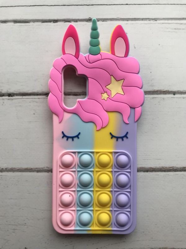 Чохол Одноріг Попіт Антистрес Поп-Іт Pop It для Samsung Galaxy A32 Поп іт Єдиноріг рожево-фіол.