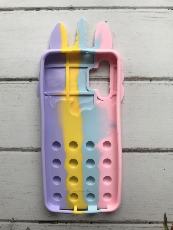 Чохол Одноріг Попіт Антистрес Поп-Іт Pop It для Samsung Galaxy A32 Поп іт Єдиноріг рожево-фіол.