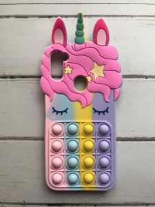 Чохол Одноріг Поп іт Антистрес Поп-Іт Pop для Samsung Galaxy А11 Попіт Єдиноріг рожево-фіол.