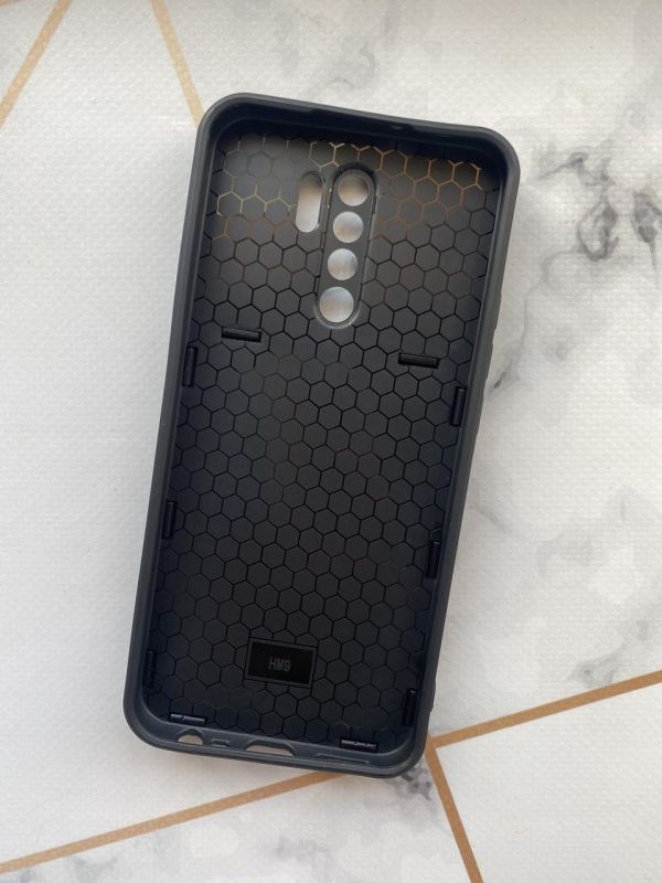 Силиконовый чехол со слайд-камерой и кольцом-подставкой для  Xiaomi Redmi 9 Черный