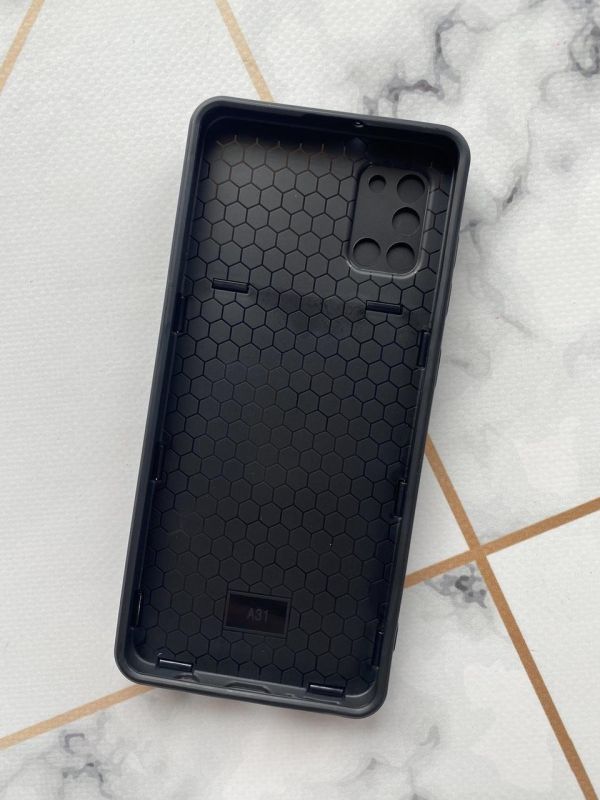 Силіконовий чохол із слайд-камерою та кільцем-підставкою для Samsung Galaxy A31 Чорний