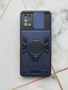 Силіконовий чохол із слайд-камерою та кільцем-підставкою для Samsung Galaxy A31 Темно-синій