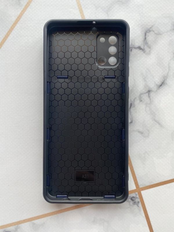 Силіконовий чохол із слайд-камерою та кільцем-підставкою для Samsung Galaxy A31 Темно-синій