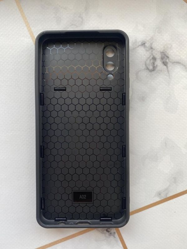 Силіконовий чохол зі слайд-камерою та кільцем-підставкою для Samsung Galaxy A02 / A022 (2021) Чорний