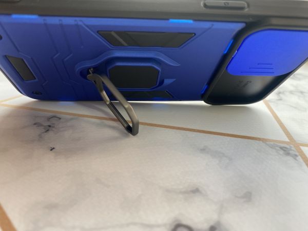 Силіконовий чохол зі слайд-камерою та кільцем-підставкою для iPhone 13 Pro Max Синій