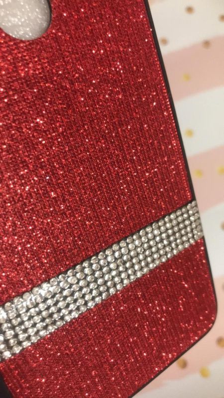 Силіконовий чохол з блискучою вставкою, прикрашений камінням, для Xiaomi Redmi Note 6 Червоний