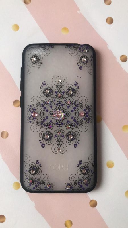 Матовий чохол, прикрашений камінням, для Xiaomi Redmi Go Чорний