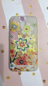 Силіконовий матовий чохол з камінням для Huawei Y3-II Y3-2 (Жовті квіти)