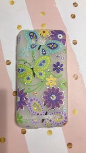 Силіконовий матовий чохол, прикрашений камінням, для Huawei Y3-II Y3-2 Квіти і метелики