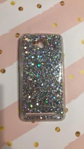 Силіконовий чохол з блискітками для Huawei Y3-II Y3-2 Срібло