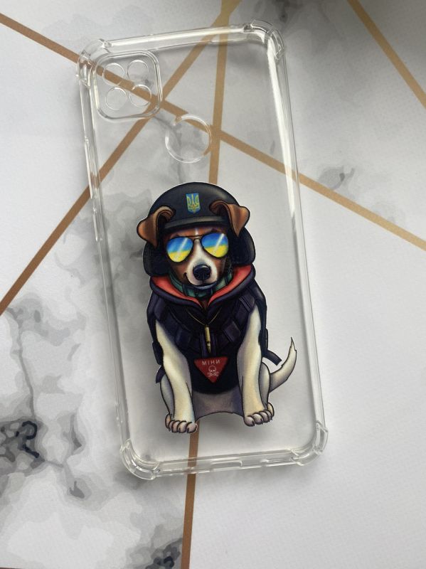 Чохол з потовщеними кутами для Xiaomi Redmi 9C з об'ємним друком "Патрон" принт 4