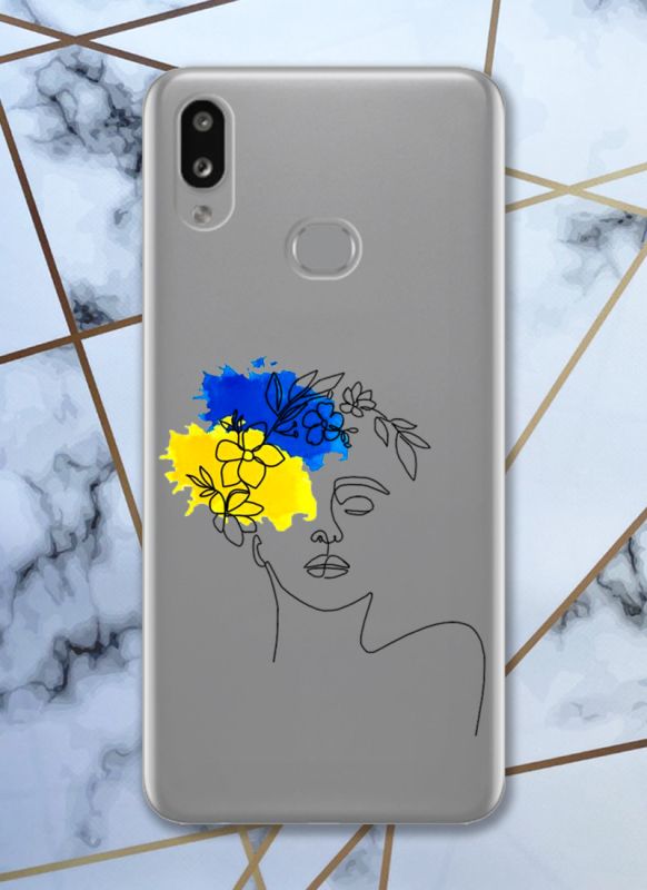 Прозорий чохол для Samsung Galaxy А10s / A107 з об'ємним друком "Українка Арт" принт 3