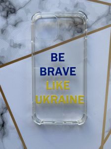 Чохол з потовщеними кутами для  iPhone 12 / 12 Pro з об'ємним друком "Сміливість" принт 5