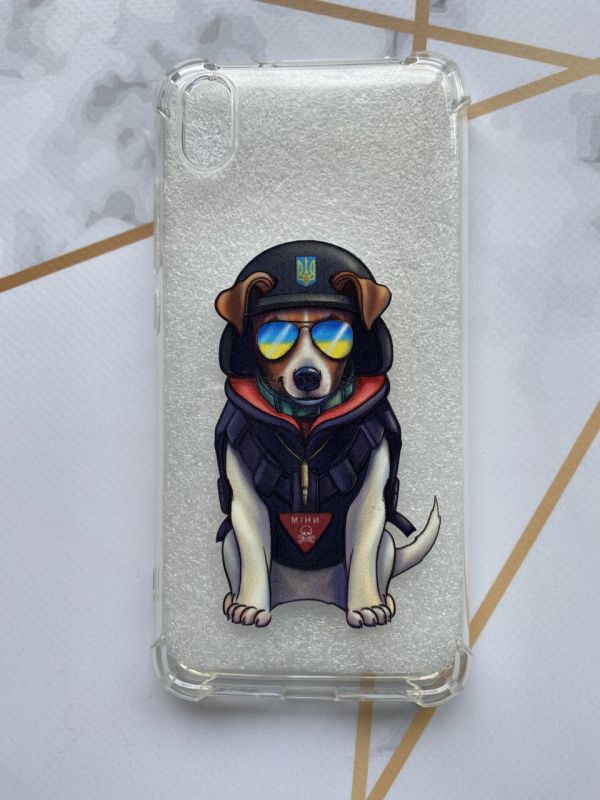 Чохол з потовщеними кутами для Xiaomi Redmi 7A  з об'ємним друком "Патрон" принт 4